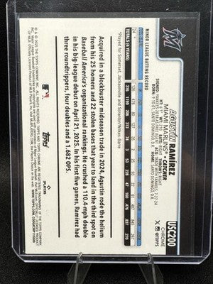 2025 Topps Chrome Update Series - Agustin Ramirez #USC200 Teal Raywave Refractor