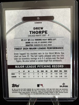 2025 Topps Finest - Common Drew Thorpe #15 Purple Checkerboard Refractor /150...