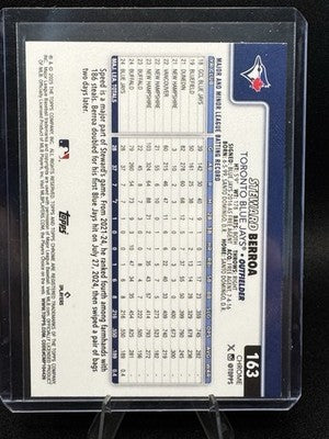 2025 Topps Chrome Sapphire Edition - Steward Berroa, Steward Berroa #163 (RC)