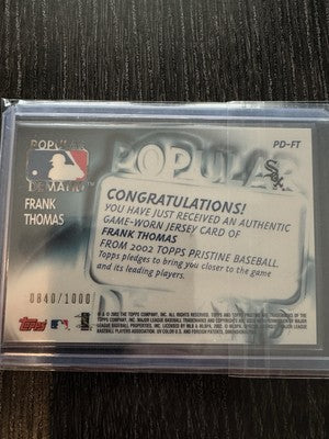 2002 Topps Pristine Popular Demand /1000 Frank Thomas PD-FT