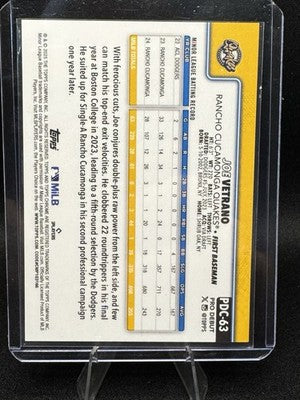 2025 Topps Pro Debut Chrome Joe Vetrano #PDC-63 Gold Mini Diamond Refractor /50