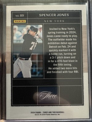 2024 Panini Three and Two #89 Spencer Jones 68/99 New York Yankees