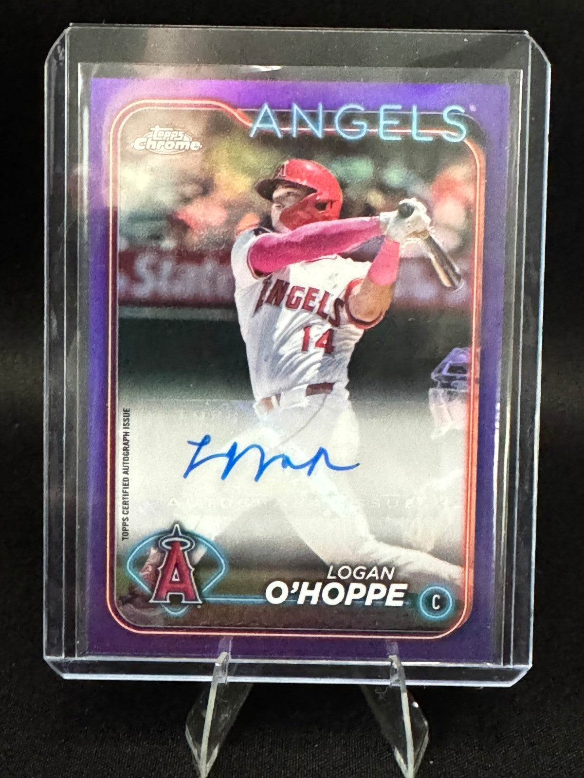 2024 Topps Chrome Update Logan O'Hoppe Autograph Purple Refractor /250