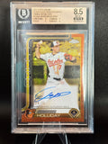 2025 Topps Chrome Gilded Jackson Holliday Gold Auto Orange Refractor /25 BGS 8.5