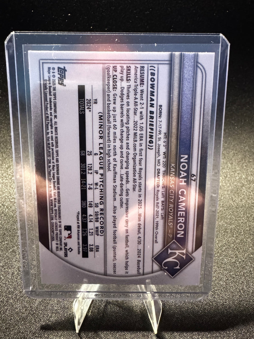 2025 Bowman Chrome - Noah Cameron, #67 Fuchsia Wave Refractor 204/299 (RC)