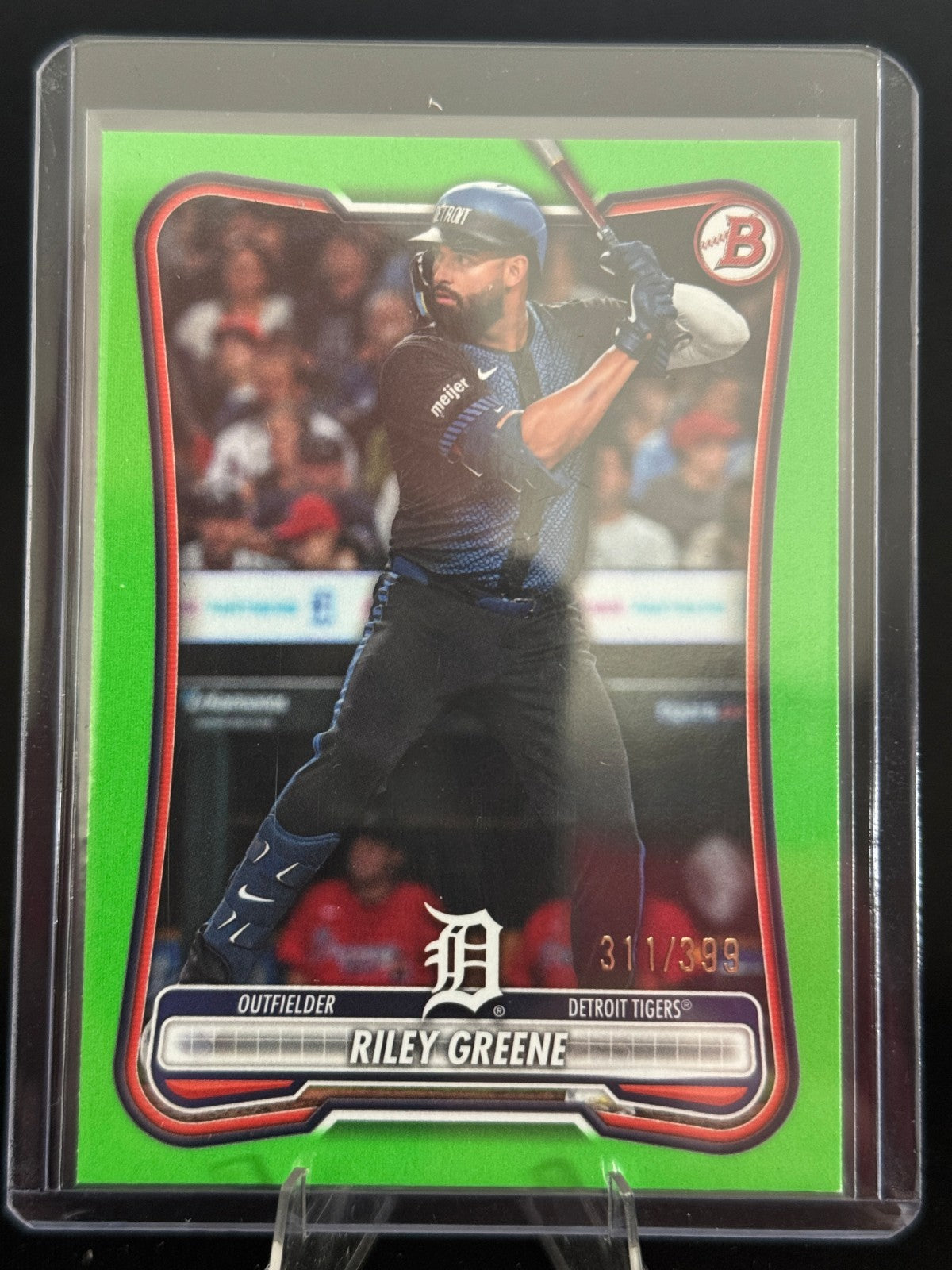 2026 BOWMAN RILEY GREENE NEON GREEN BORDER PAPER /399 #48 TIGERS