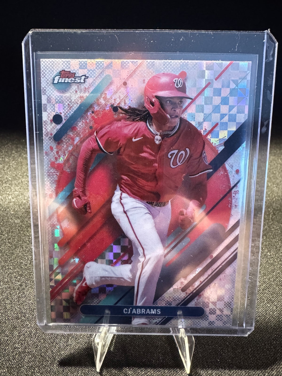2025 Topps Finest CJ Abrams Rare Checkerboard Refractor -Nationals