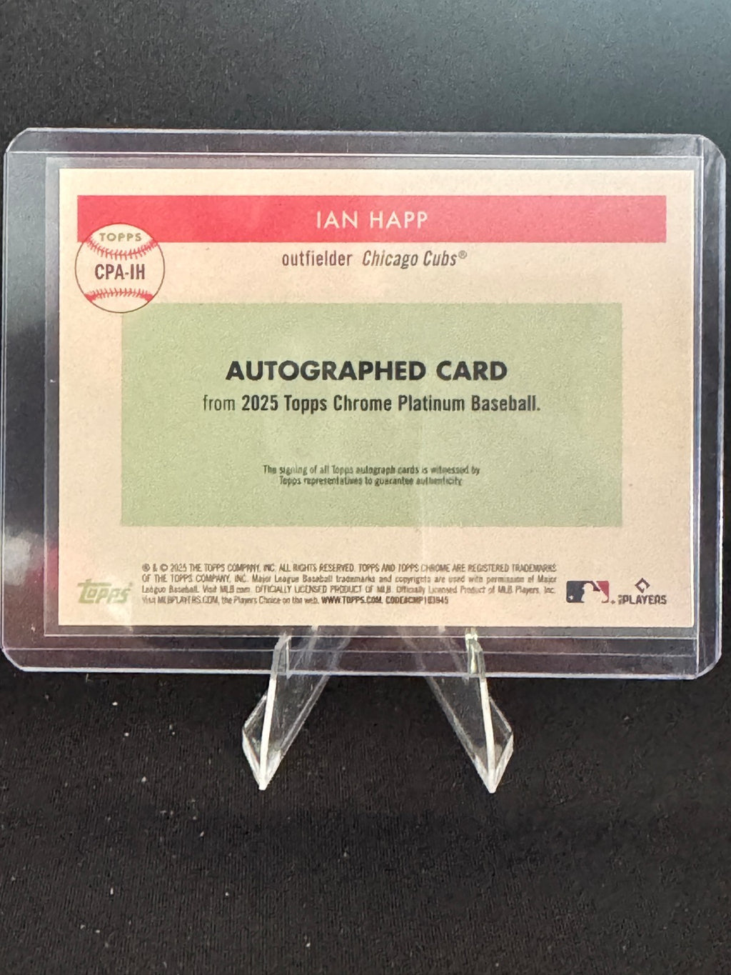 2025 Topps Chrome Platinum Ian Happ True GOLD ON CARD Auto /50 CPA-IH