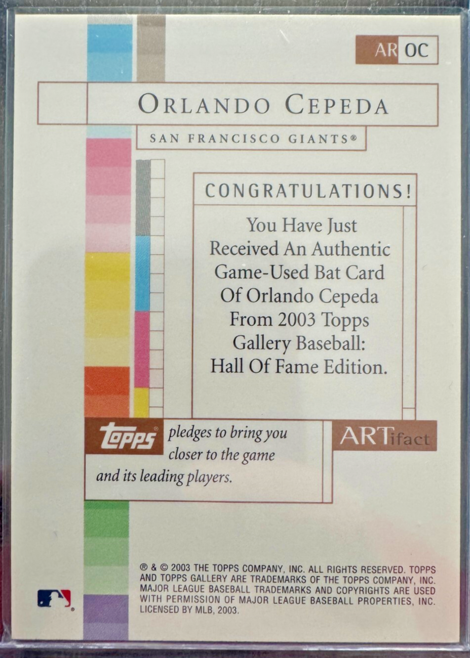 2003 Topps Gallery - Authentic Relics Orlando Cepeda #AROC (MEM)