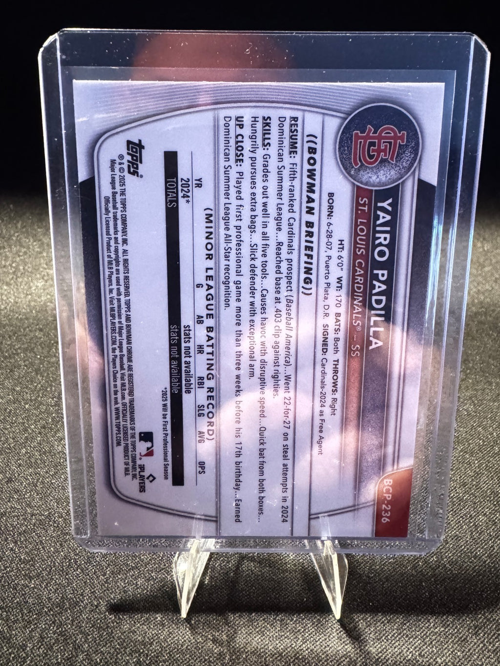 2025 Bowman Chrome - Prospects Yairo Padilla #BCP-236 Mojo