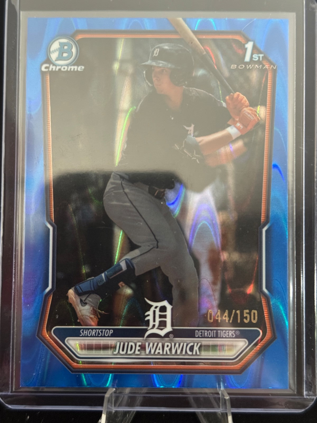 2026 Bowman - Jude Warwick 1st Bowman Chrome Blue Raywave Refractor /150 Tigers