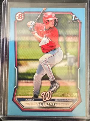 2026 Bowman Baseball Prospects Coy James, Washington Nationals Sky Blue /499