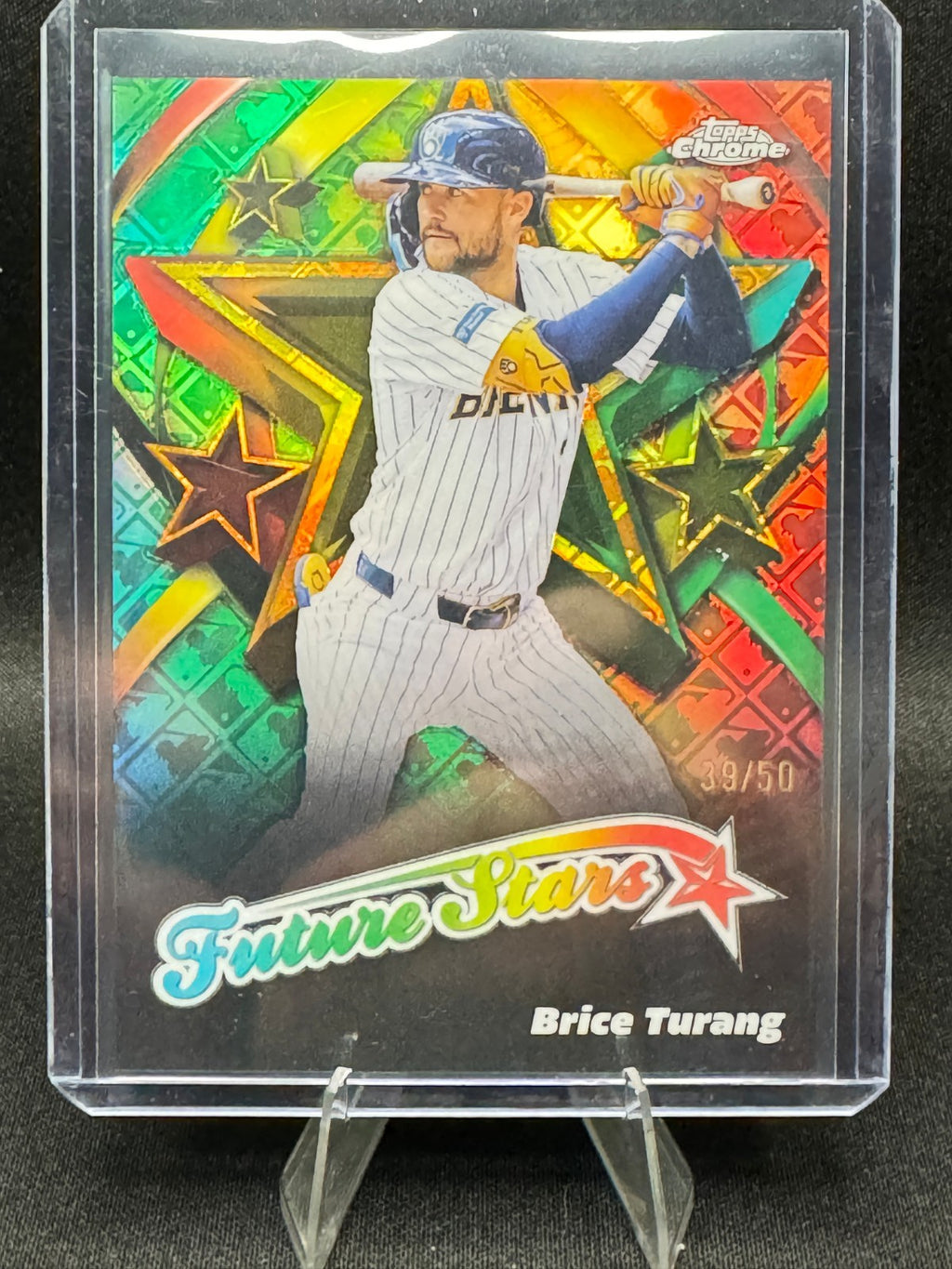 2025 Topps Chrome Brice Turang Gold Refractor 39/50 Future Stars #FS17 Brewers