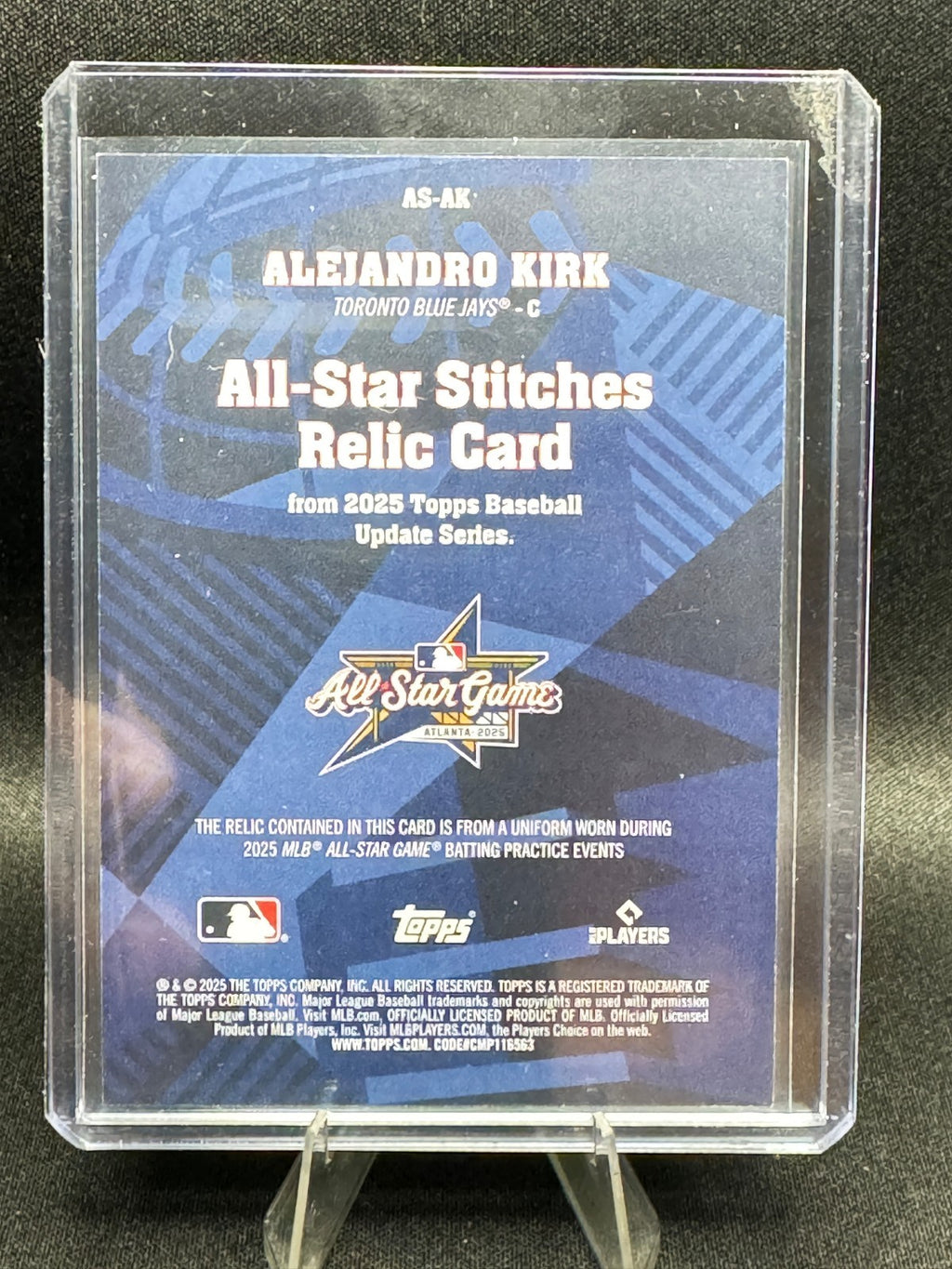 2025 Topps Update Series - All-Star Stitches Alejandro Kirk #AS-AK (MEM)