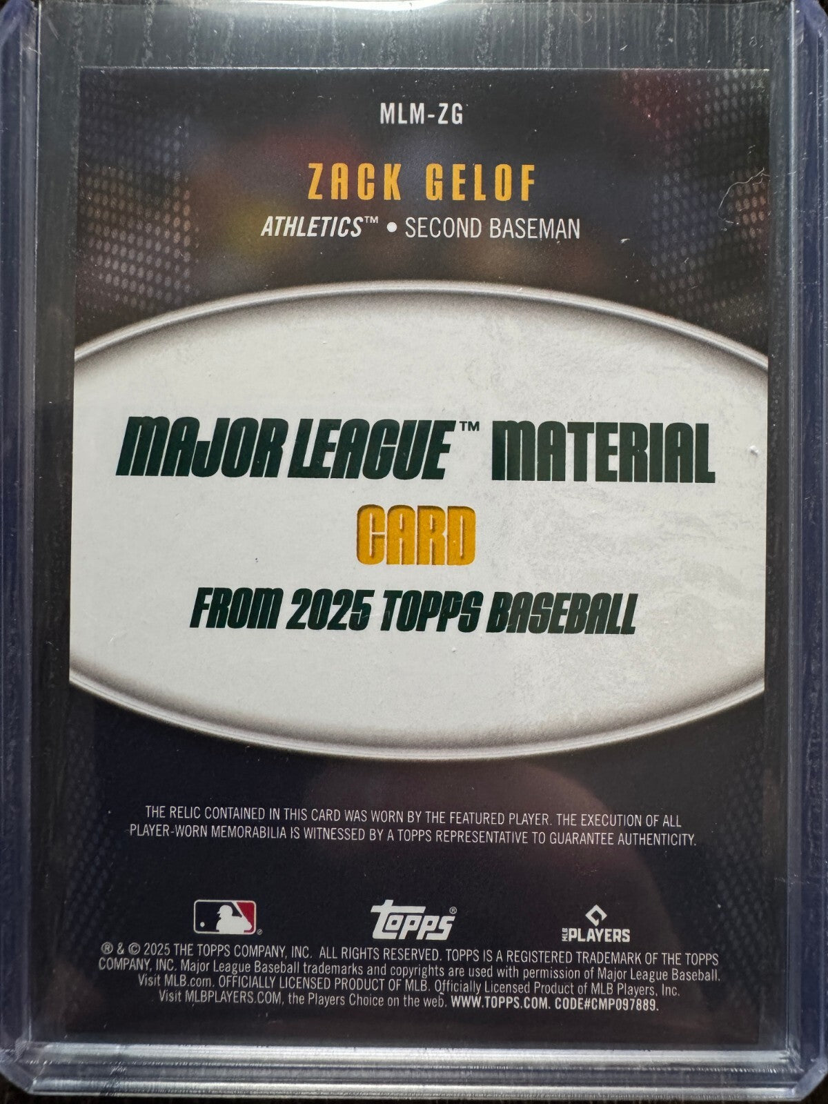 2025 Topps Series 1 - Major League Material Zack Gelof #MLM-ZG (MEM)
