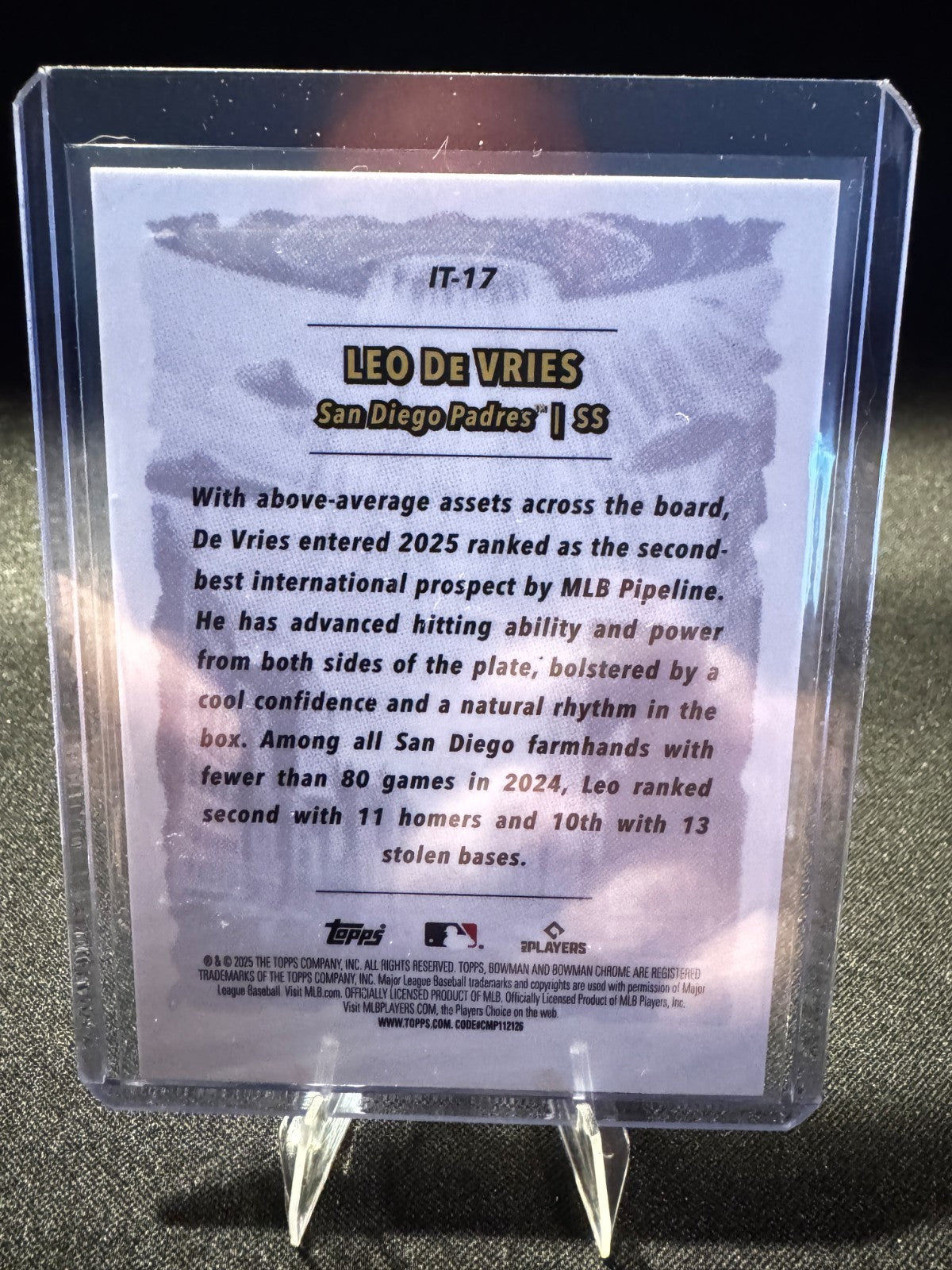 2025 Bowman Chrome - It Came to the League Leo De Vries #IT-17 (RC)