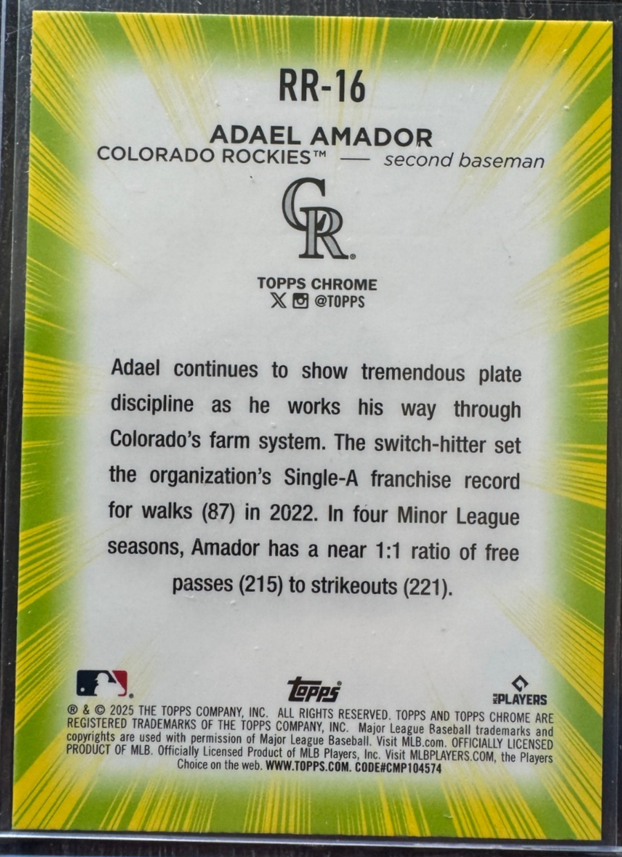 2025 Topps Chrome Adael Amador #RR-16