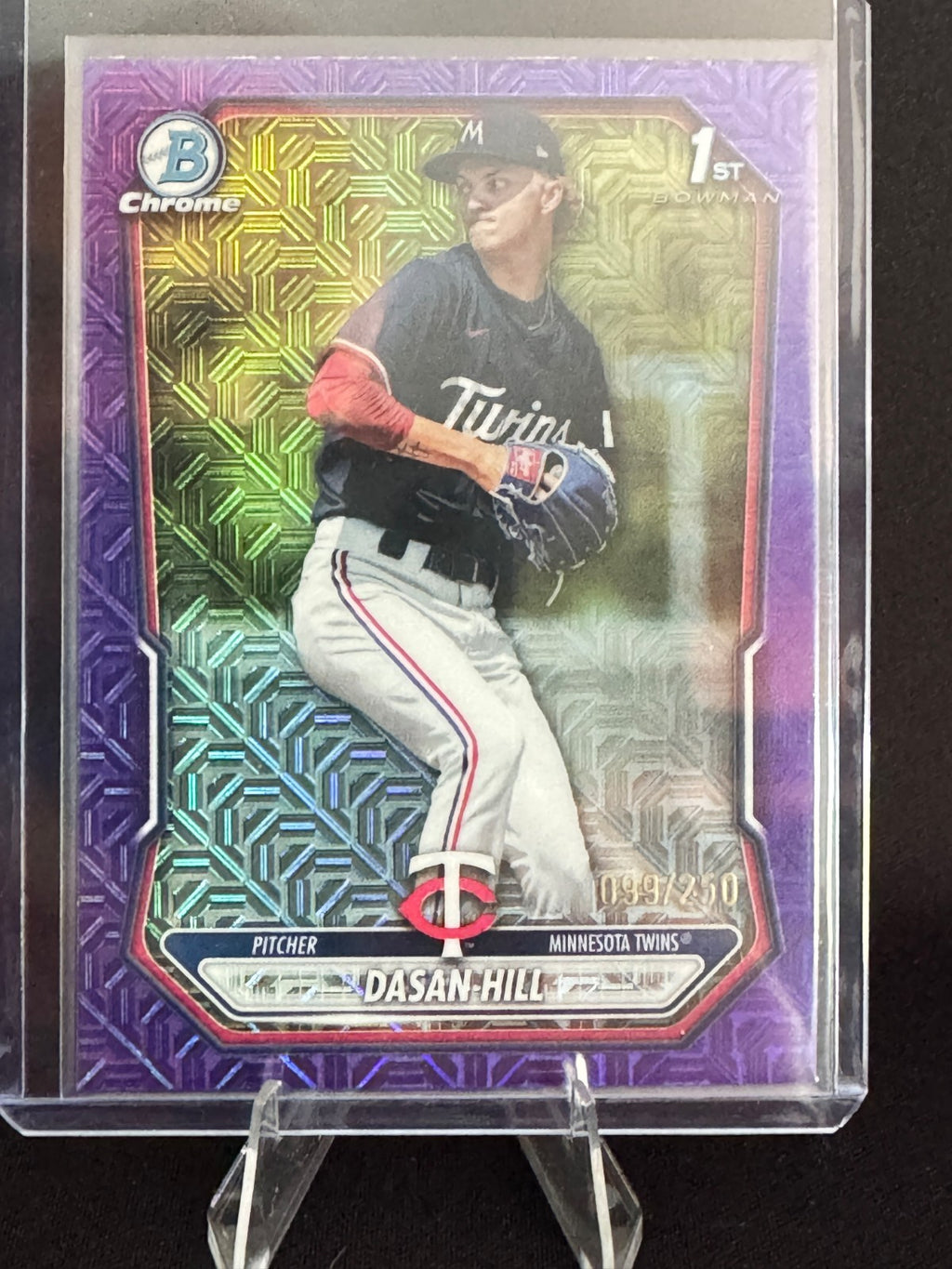 2026 Bowman Chrome Dasan Hill 1st Bowman #BCP-88 Purple Mojo Refractor /250