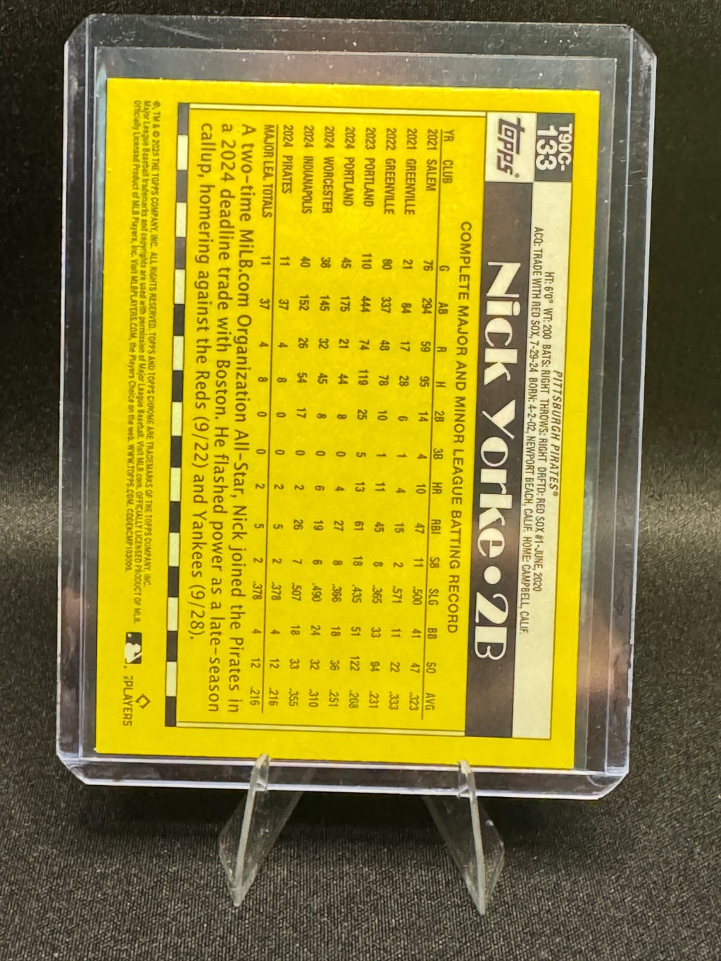 2025 Topps Series Silver Pack Nick Yorke Chrome Mojo Refractor T90C-133