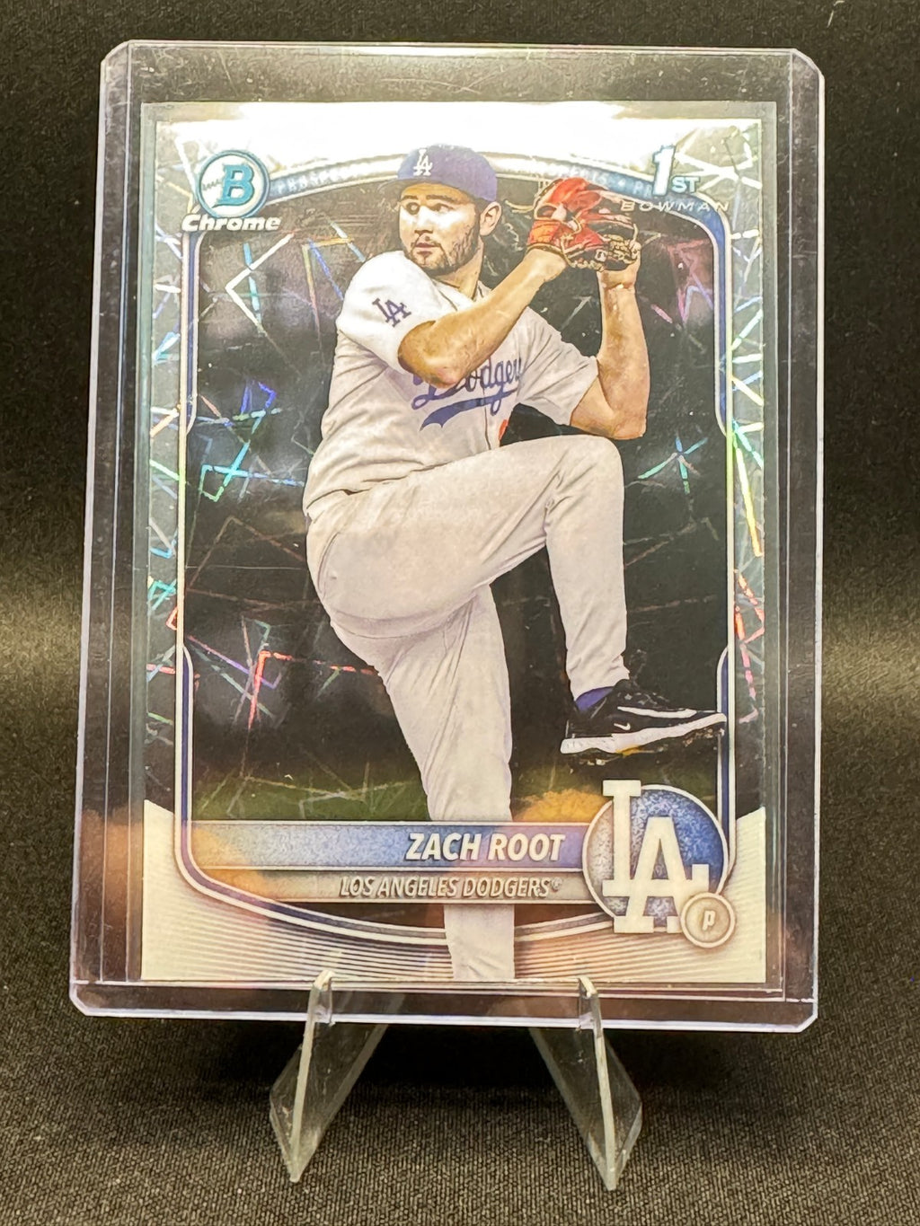 2025 Bowman Draft Chrome Laser Refractor - #BDC-22 Zach Root Los Angeles Dodgers