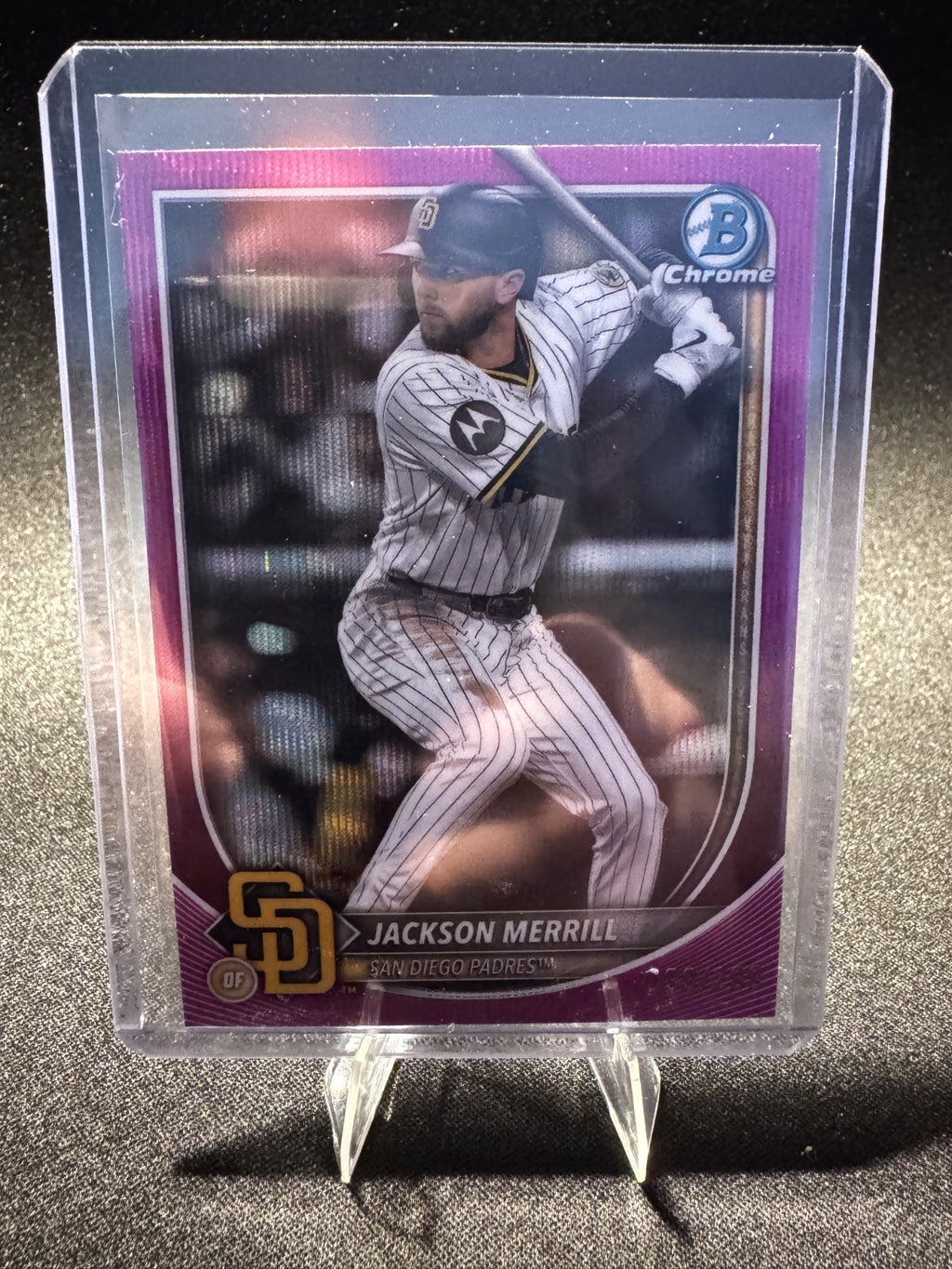 2025 Bowman Chrome Fuchsia Wave Refractors #38 Jackson Merrill Rookie 99/299