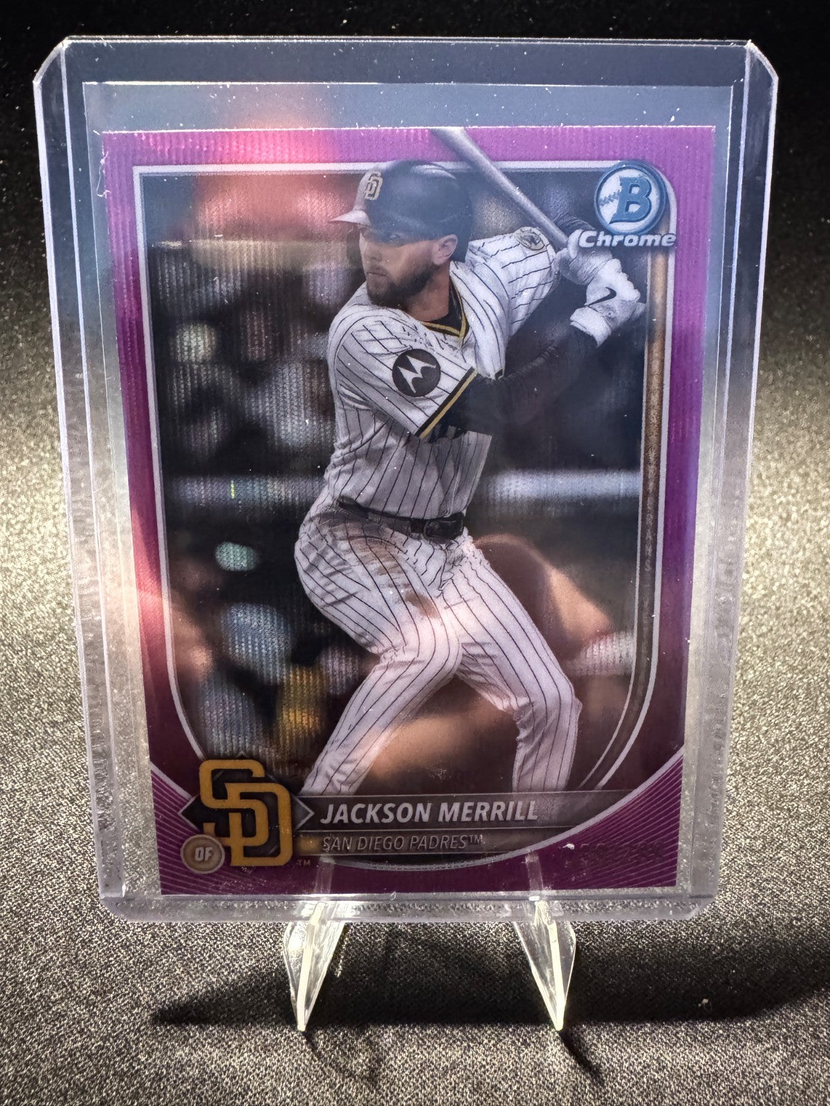 2025 Bowman Chrome Fuchsia Wave Refractors #38 Jackson Merrill Rookie 99/299