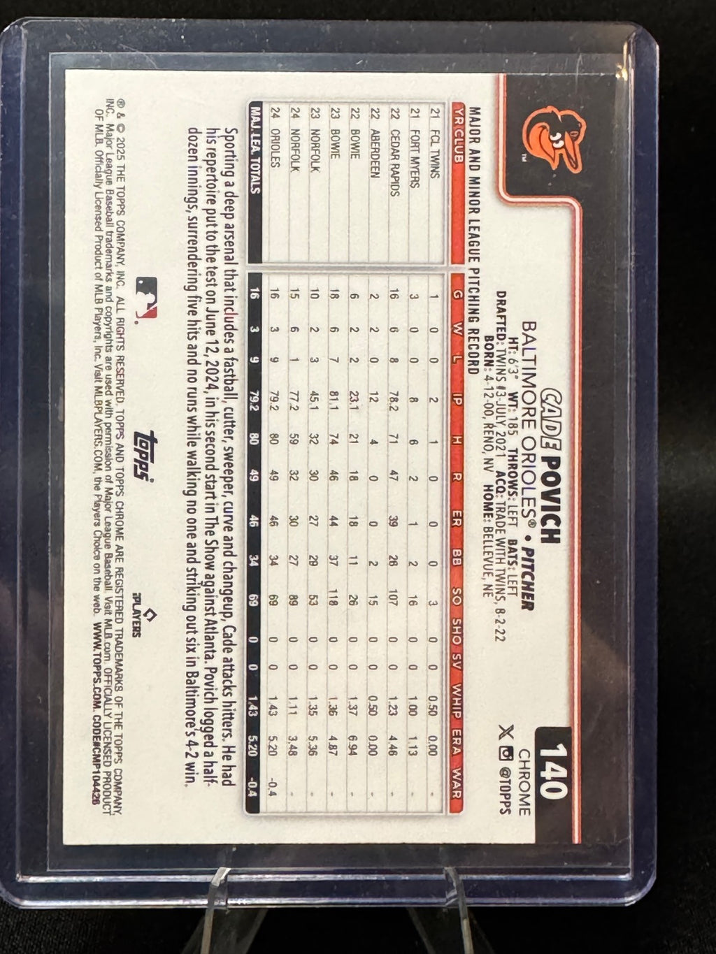2025 Topps Chrome Logofractor Edition #140 Cade Povich