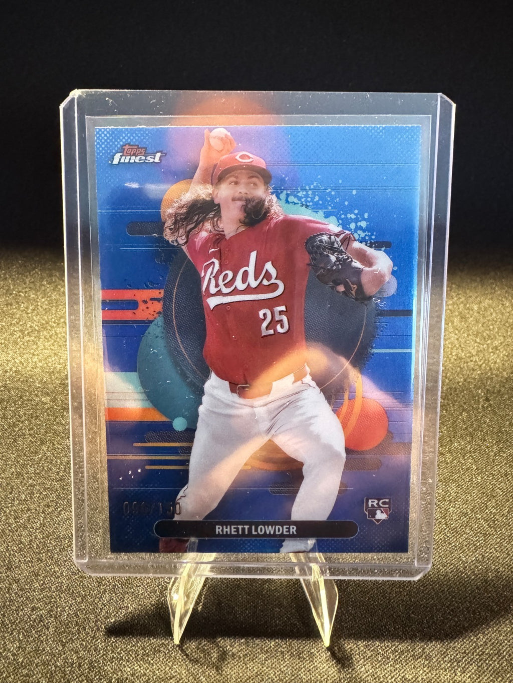 2025 Topps Finest - Uncommon Rhett Lowder #104 Blue Refractor /150 (RC)