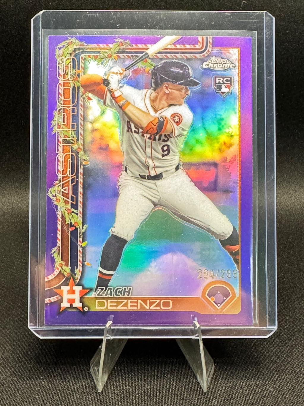 2025 Topps Holiday Purple Chrome Refractor - Zach Dezenzo #HC162 /299 (RC)