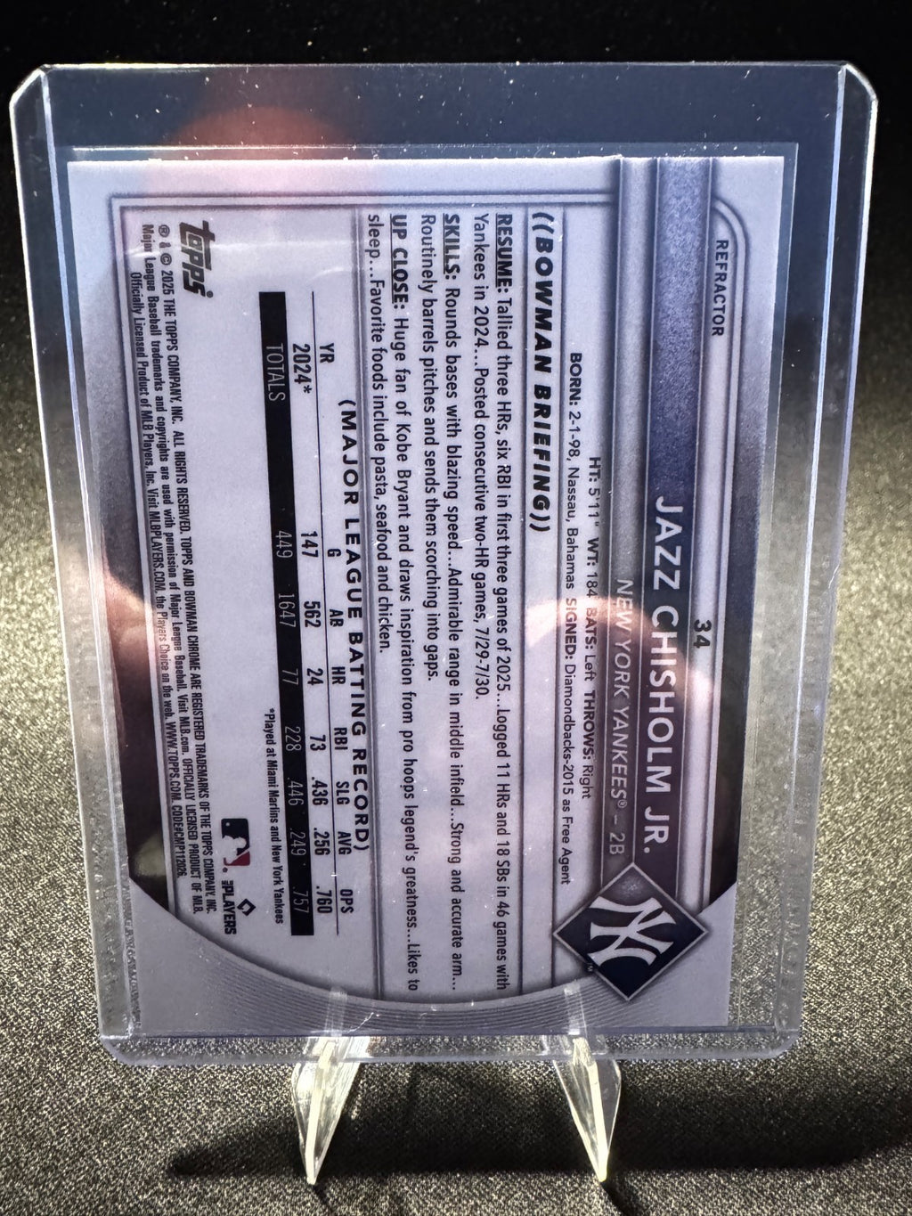 2025 Bowman Chrome - Jazz Chisholm, Jazz Chisholm #34 Refractor 466/499