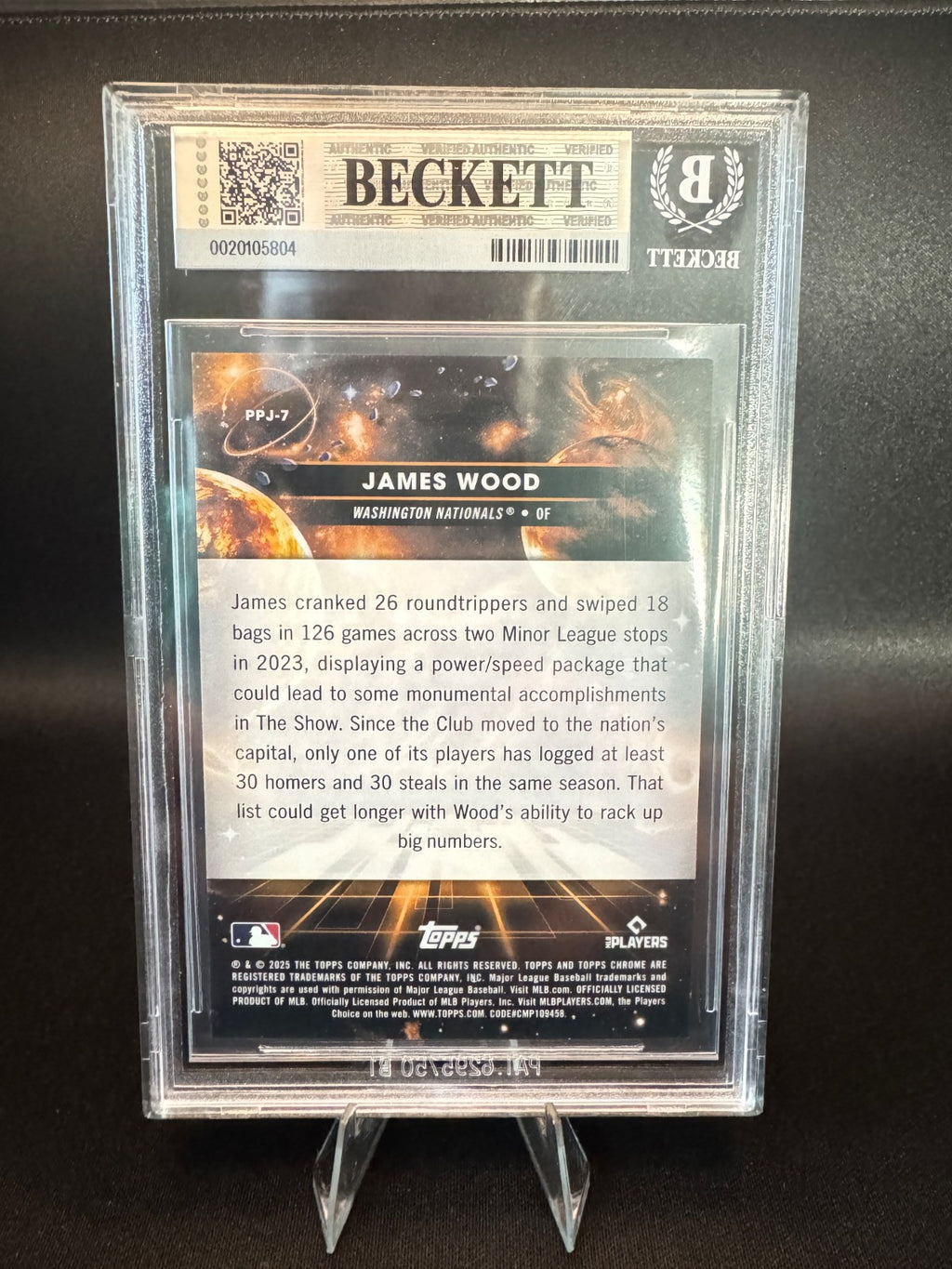 2025 Topps Chrome Cosmic James Wood Planetary Pursuit Jupiter #PPJ-7 BGS 9 RC