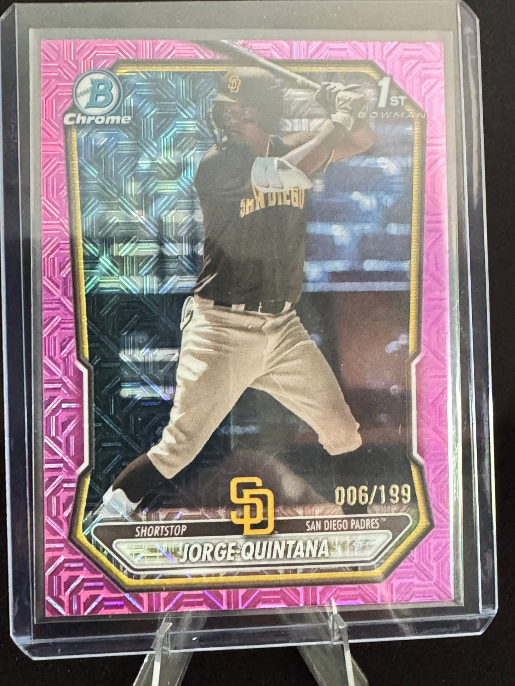2026 Bowman Mega Box Jorge Quintana Chrome Pink Mojo Refractor /199 Padres