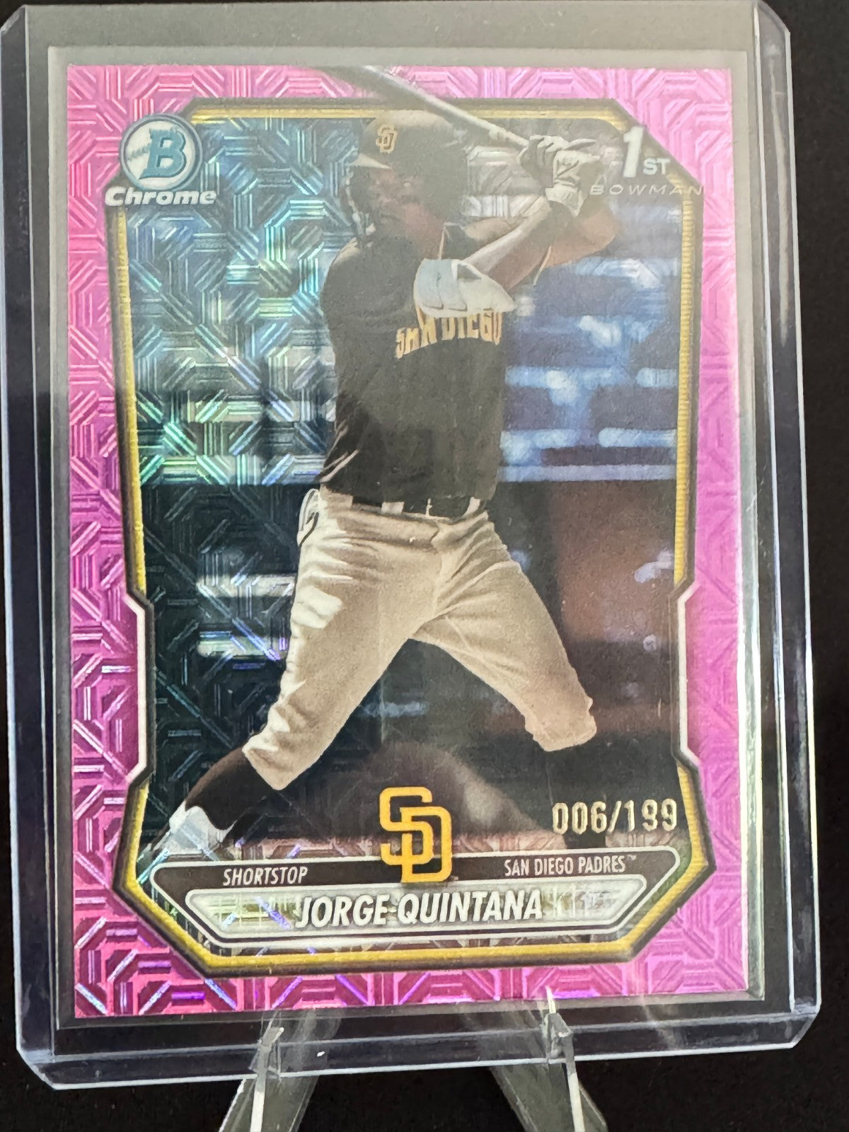 2026 Bowman Mega Box Jorge Quintana Chrome Pink Mojo Refractor /199 Padres