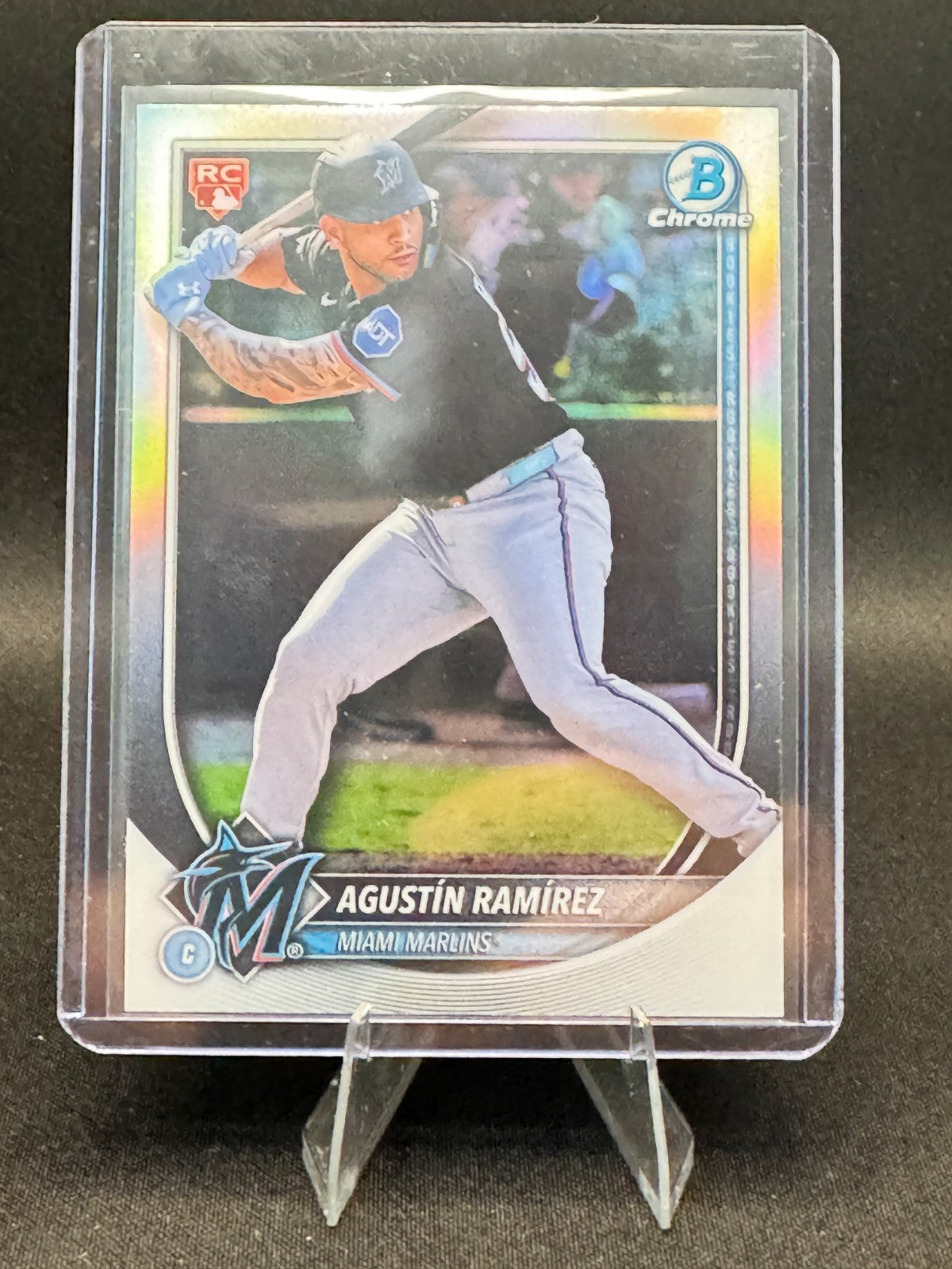 2025 Bowman Chrome AGUSTIN RAMIREZ Red Rookie Refractor Miami Marlins #91 (RC)