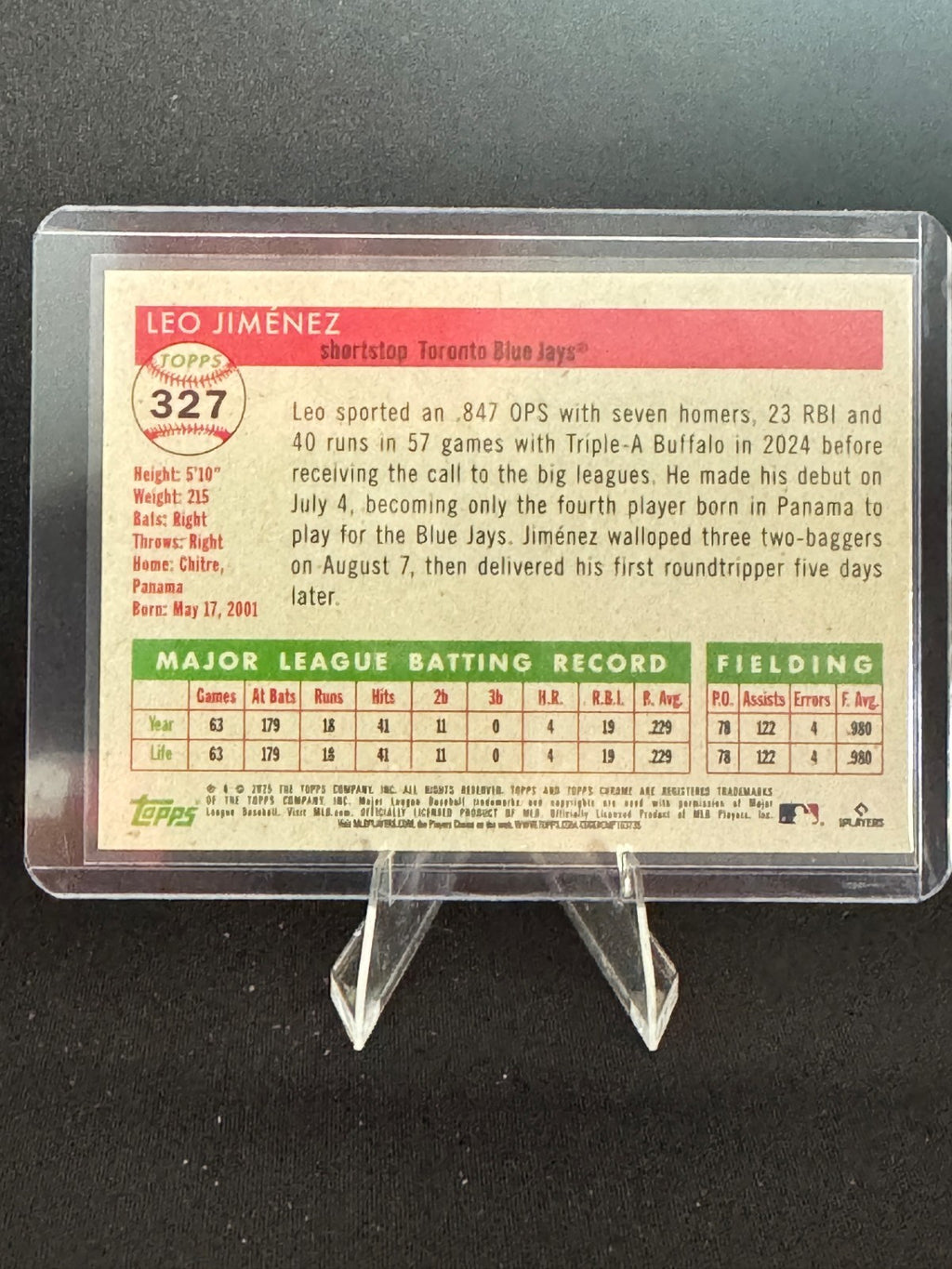 2025 Topps Chrome Platinum #327 Leo Jiménez Toile White / Orange Refractor /25