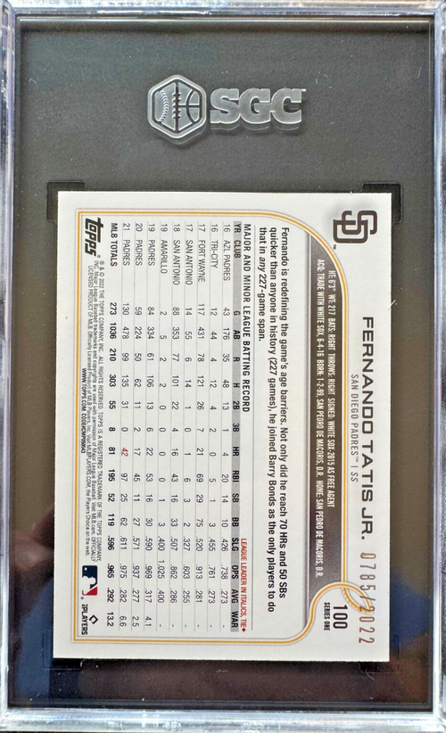 2022 Topps Gold #100 Fernando Tatis Jr. /2022 SGC 9.5