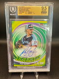 2025 Topps Finest Paul Skenes Moments Green Refractor Auto /75 BGS 9.5