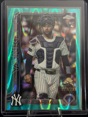 2025 Topps Chrome Update Series - JC Escarra Teal Raywave Refractor /299 (RC)