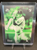 2025 Topps Black & White #112 Roki Sasaki Rookie Green #23/99 LA Dodgers