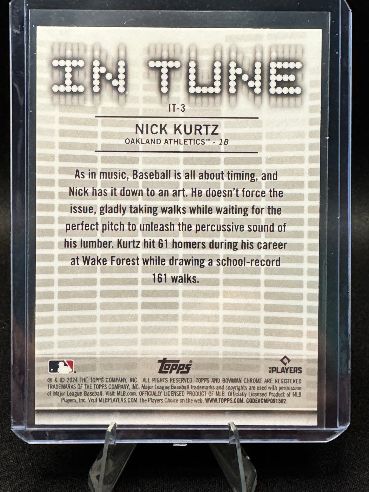 2024 Bowman Draft Nick Kurtz In Tune #IT-3 Athletics