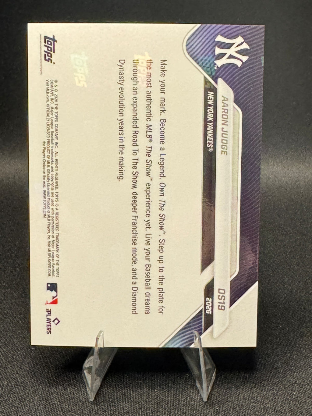 2026 Topps Now Card OS-19 Aaron Judge The Show - New York Yankees