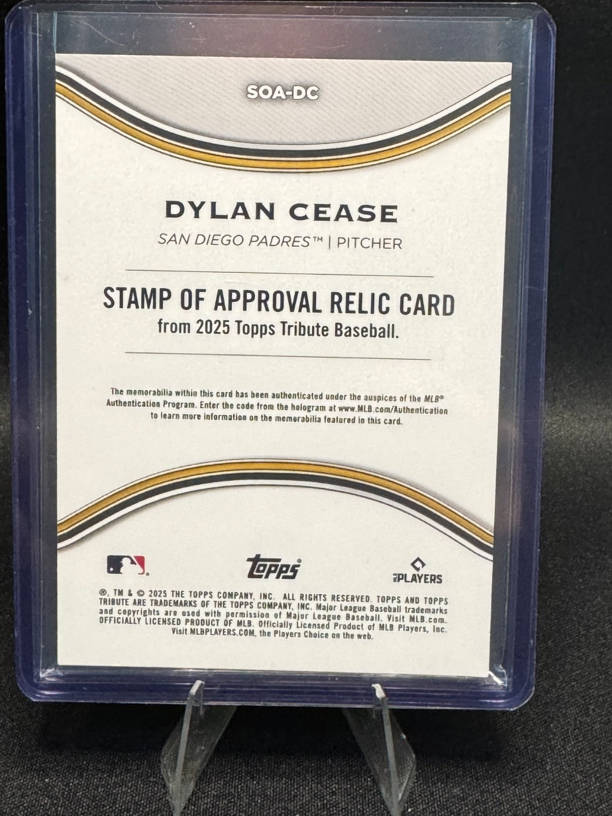 2025 Topps Tribute - Stamp of Approval Relics Dylan Cease #SOA-DC /199 (MEM)