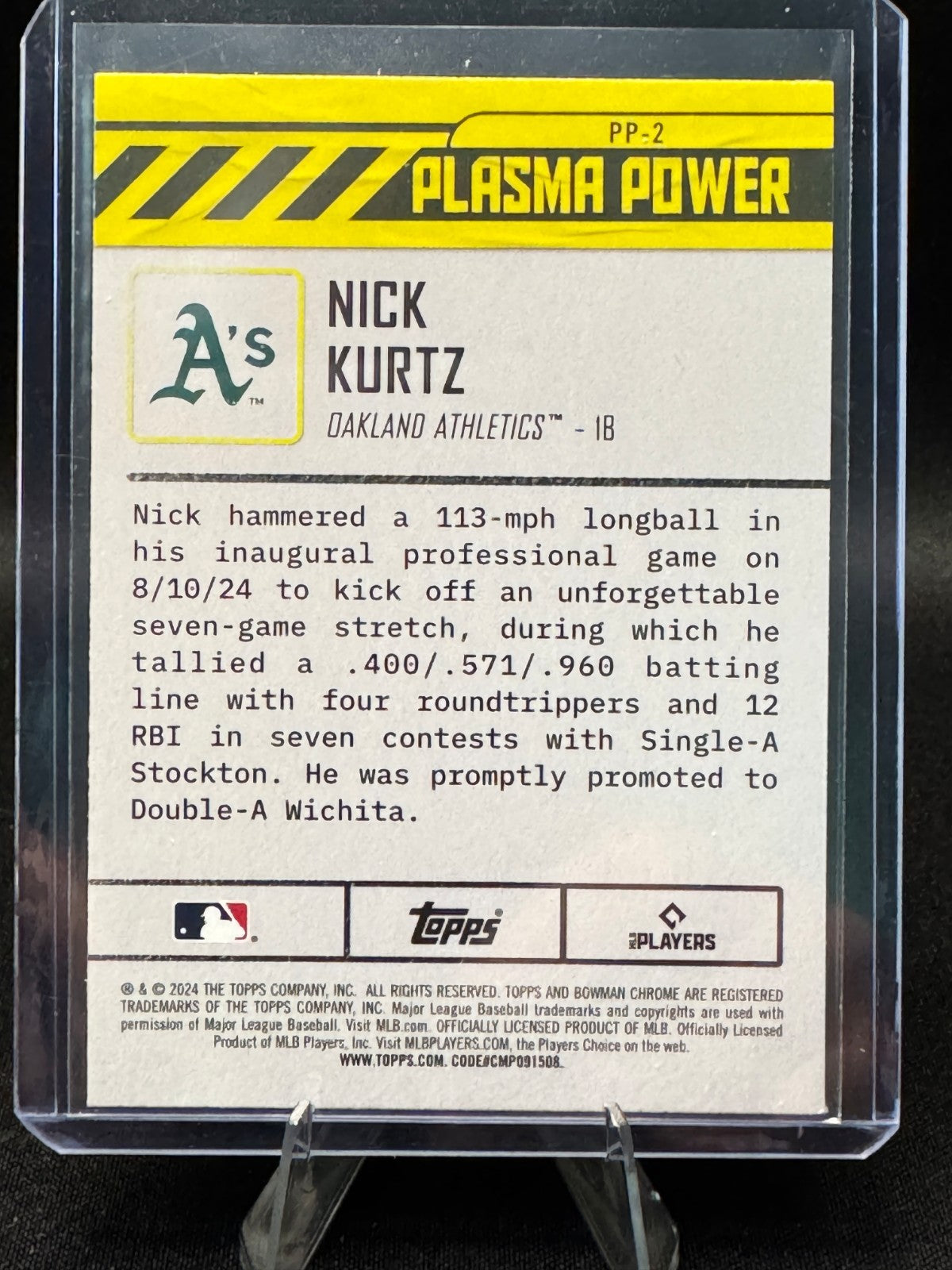 2024 Bowman Draft Plasma Power Nick Kurtz #PP-2 (RC)