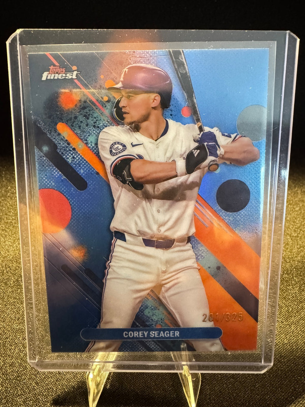 2025 TOPPS FINEST COREY SEAGER #49 COMMON SKY BLUE REFRACTOR /325, TEXAS RANGERS