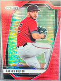 2025 Panini Prizm Carter Holton #286 Red Pulsar Prizm #'d 93/399 Atlanta Braves