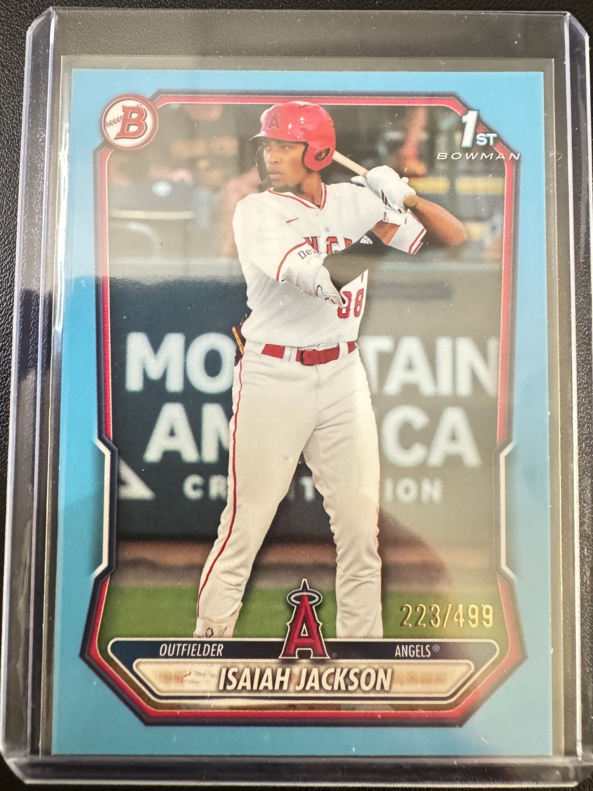 2026 Bowman Baseball Isaiah Jackson 1st Bowman Sky Blue /499 Angels