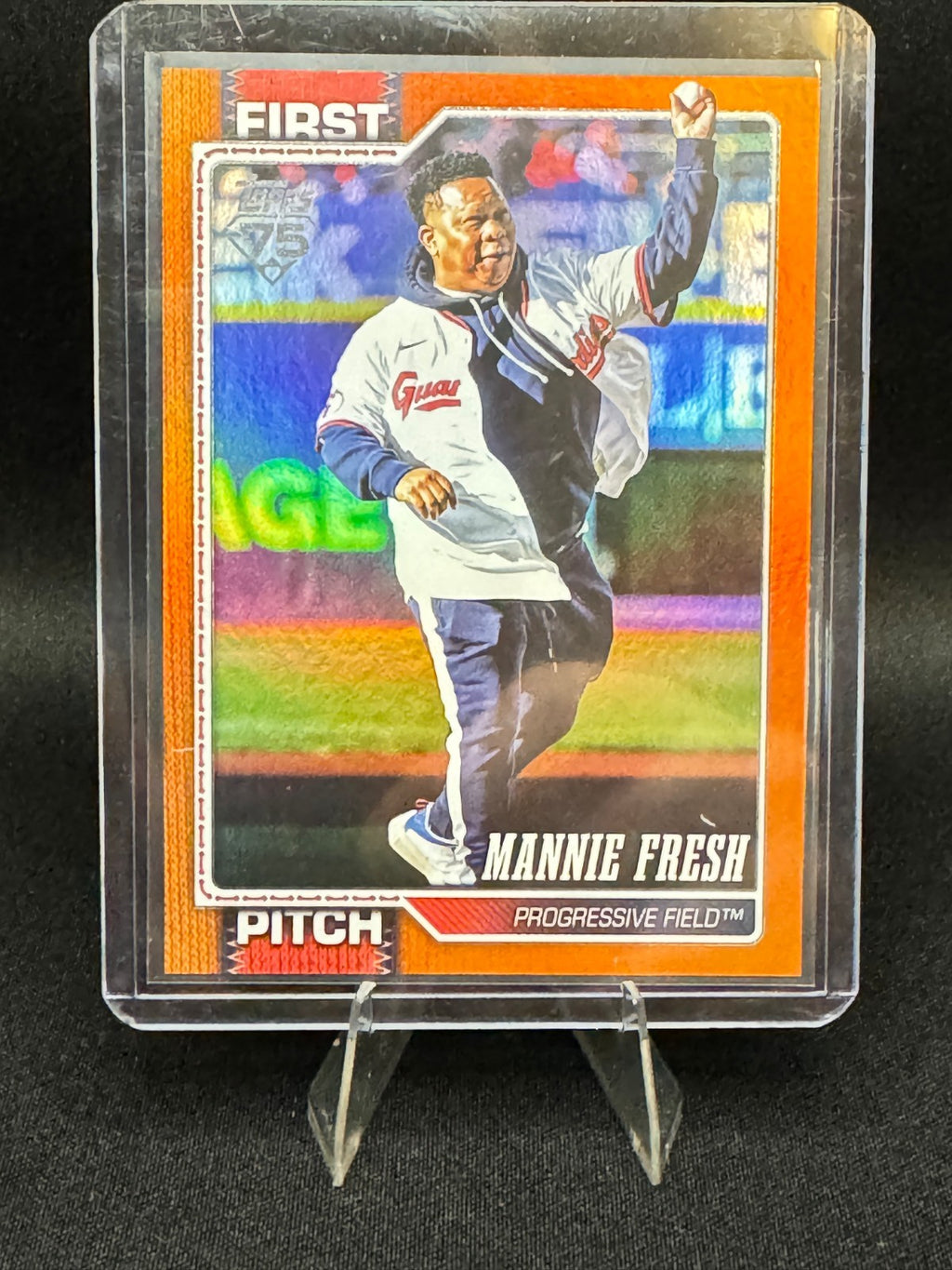2026 Topps Baseball Series 1 ORANGE First Pitch Mannie Fresh 21/25 Guardians