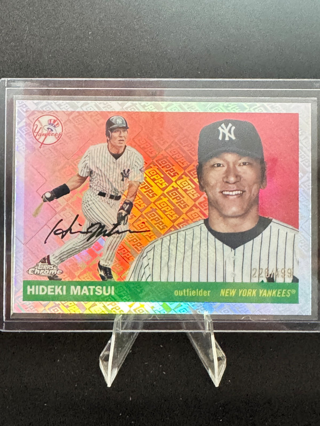2025 Topps Chrome Platinum Hideki Matsui Topps Logo Refractor /499 #228 Yankees