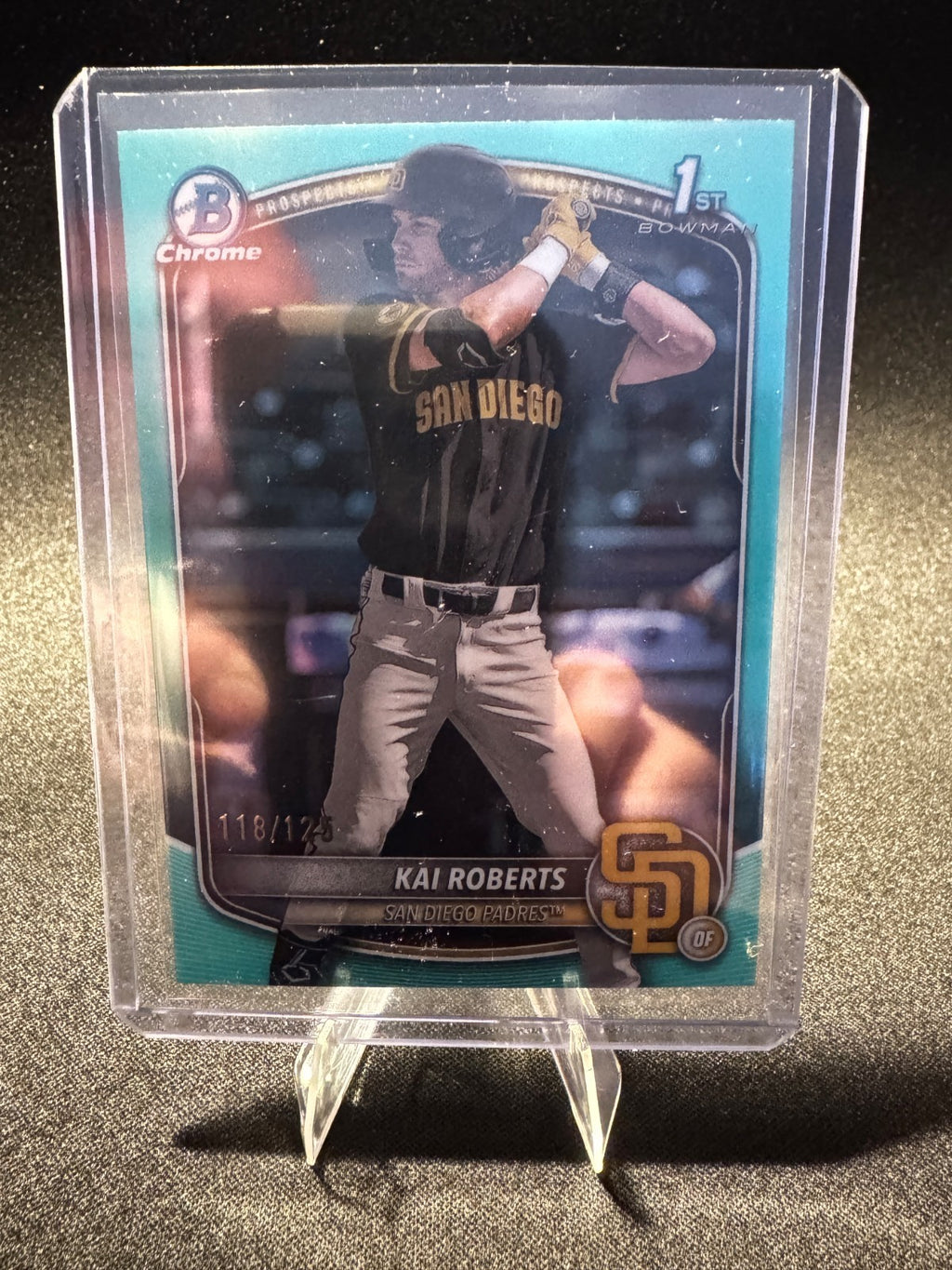 2025 Bowman Chrome Baseball Kai Roberts 1st Aqua Refractor 118/125 #BCP-182