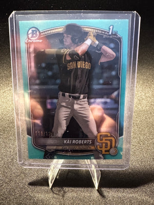 2025 Bowman Chrome Baseball Kai Roberts 1st Aqua Refractor 118/125 #BCP-182